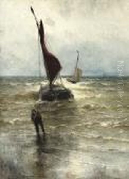 Anchoring The Bomschuit Oil Painting by German Grobe