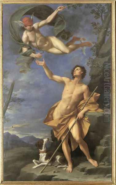 Mercury and Paris 1745 Oil Painting by Donato Creti