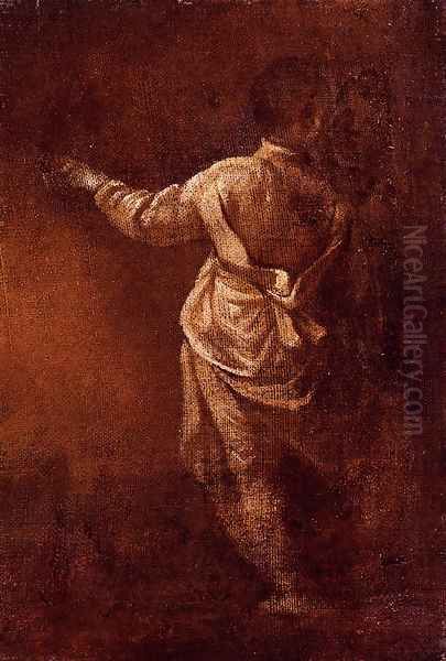 Study Of A Young Boy, Seen From Behind Oil Painting by Donato Creti