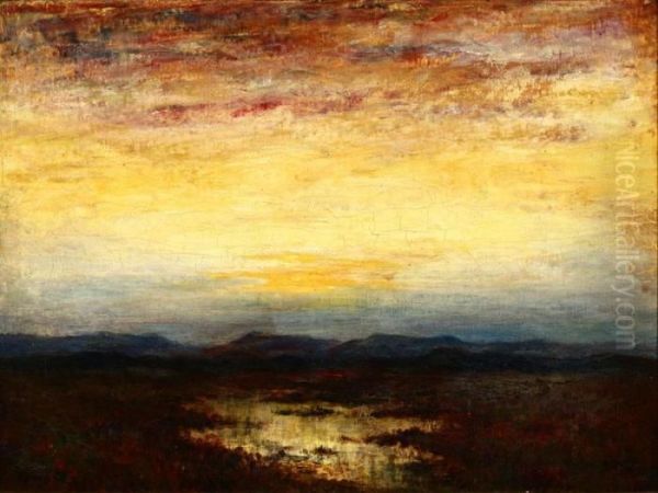 Western Sunset Oil Painting by Albert Lorey Groll