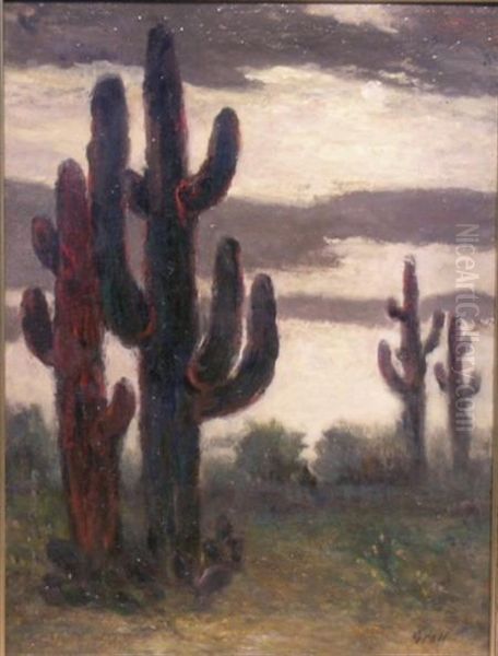 Cactus Study No. 2 Oil Painting by Albert Lorey Groll