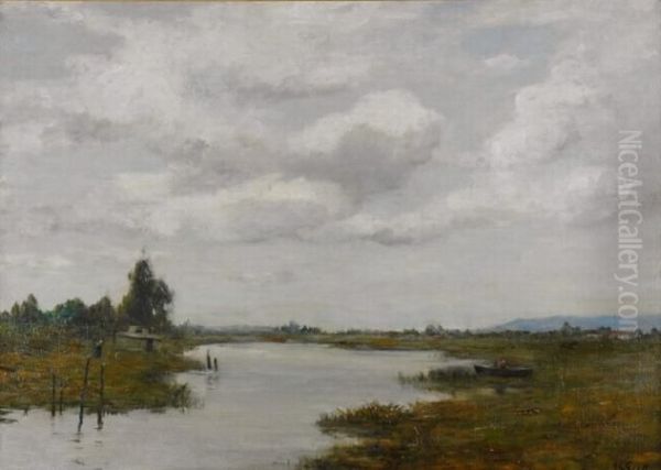 New Jersey Back Bay Landscape Oil Painting by Albert Lorey Groll