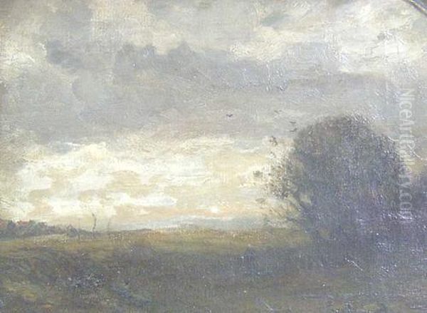 Figure In A Landscape At Dusk Oil Painting by Albert Lorey Groll