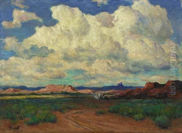 Desert Landscapes: Two Works Oil Painting by Albert Lorey Groll