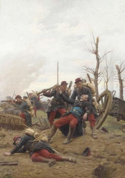 The Fallen Comrade Oil Painting by Paul Louis Narcisse Grolleron