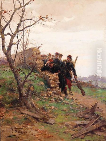 On Manoeuvres Oil Painting by Paul Louis Narcisse Grolleron