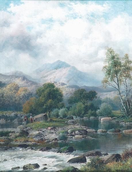 A Bit Of The Llugwy, Moel Siabod Oil Painting by William Henry Charles Groome