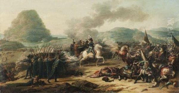 La Bataille De Nazareth Et Du Mont Thabor Devant L'armee Desmameluks. Oil Painting by Antoine-Jean Gros