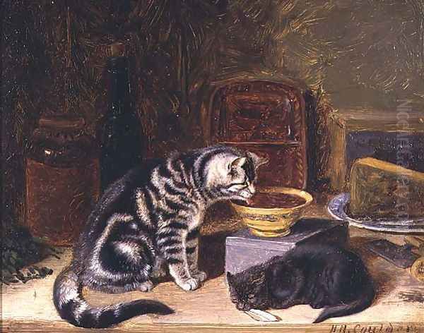 Two Cats Oil Painting by Horatio Henry Couldery