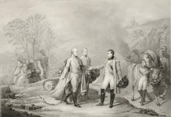 Entrevue De Napoleon Ier Et Francois Ii Oil Painting by Antoine-Jean Gros