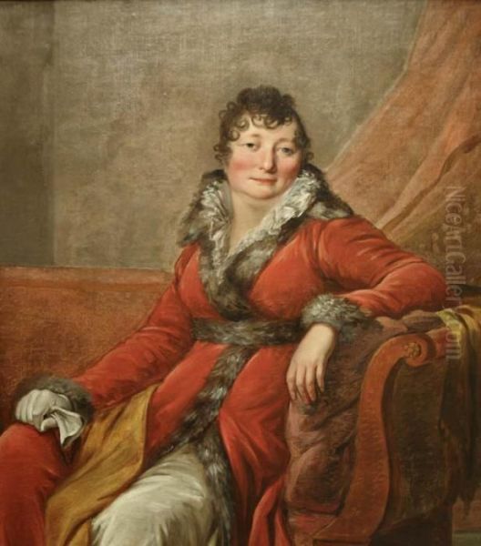 Portrait De Dame Assise Dans Une Meridienne Oil Painting by Antoine-Jean Gros