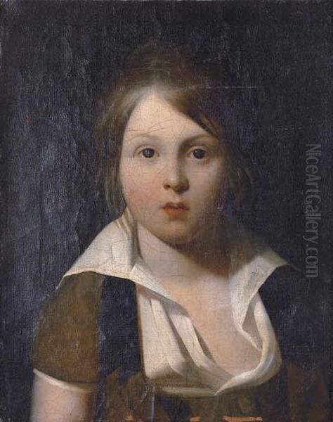 Portrait De Jeune Garcon Oil Painting by Antoine-Jean Gros