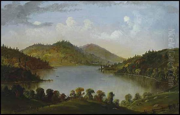 Quebec Lake Scene Oil Painting by Daniel Charles Grose