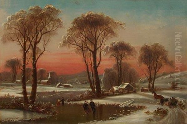 A Winter In The Country Oil Painting by Daniel Charles Grose