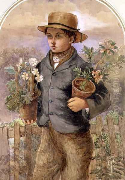 Garden Boy Oil Painting by James Collinson