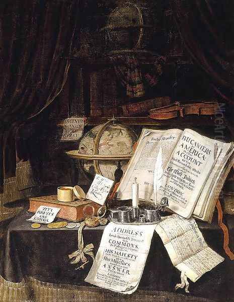 Vanitas Still-Life 1697 2 Oil Painting by Edwart Collier