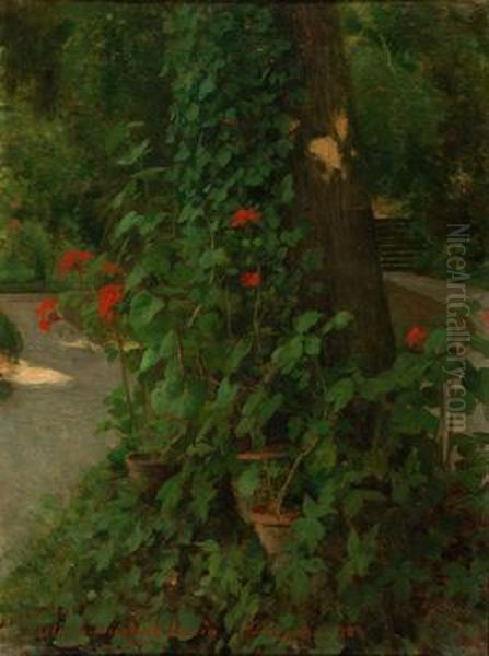 Il Mio Giardino Oil Painting by Giacomo Grosso