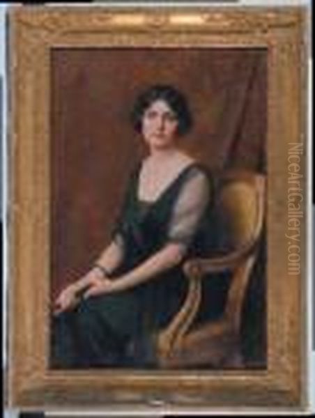 Ritratto Di Donna Seduta In Poltrona Oil Painting by Giacomo Grosso