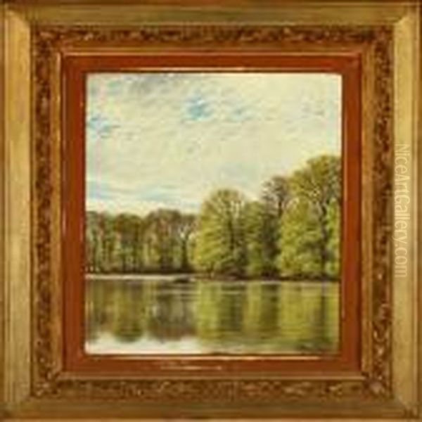 Lake Scenery,silkeborg Oil Painting by Vilhelm Georg Groth