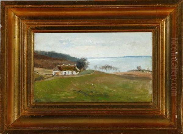 Danish Coastal Scenery Near Vinterbolle Forest Oil Painting by Vilhelm Georg Groth