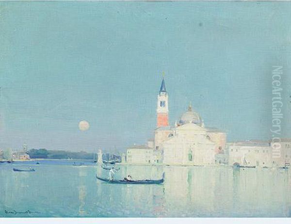 Harvest Moon Venice Oil Painting by Oliver Dennett Grover