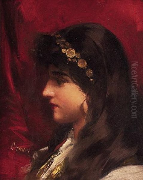 Head Of A Girl Oil Painting by Oliver Dennett Grover