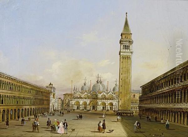 St. Mark's Square Oil Painting by Carlo Grubacs