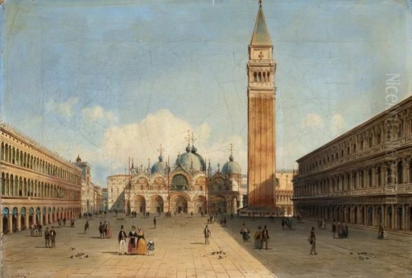 Piazza San Marco, Venedig Oil Painting by Carlo Grubacs