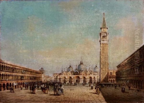 Piazza San Marco A Venezia Oil Painting by Carlo Grubacs