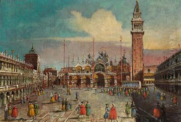 Venedig - Blick Auf San Marco Oil Painting by Carlo Grubacs