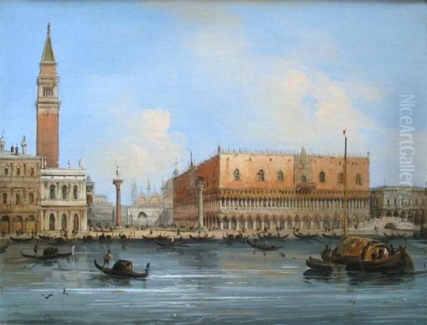 The Doge's Palace And The Piazetta Oil Painting by Carlo Grubacs