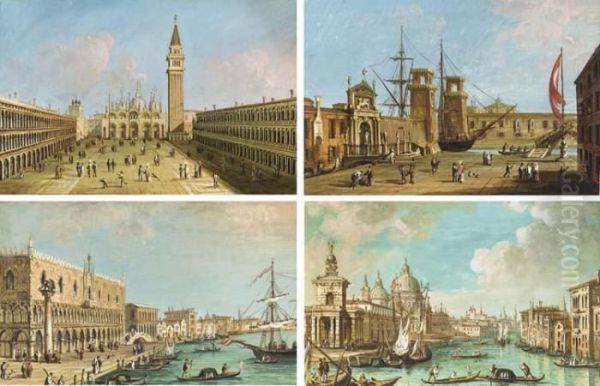 Quatre Vues De Venise Oil Painting by Carlo Grubacs