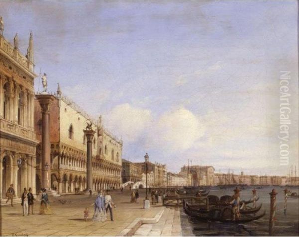 View Of The Palazzo Ducale, Venice Oil Painting by Carlo Grubacs