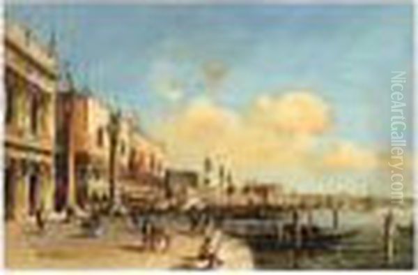 The Doges Palace, Venice, Signed Oil Painting by Carlo Grubacs