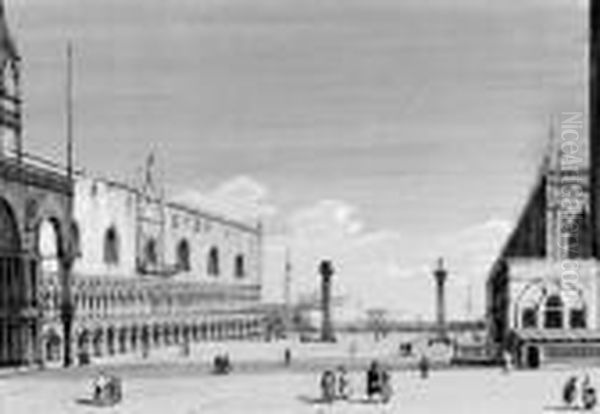 The Doge's Palace And San Giorgio Maggiore, Venice Oil Painting by Carlo Grubacs