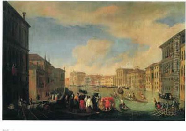 Fete Sur Le Grand Canal Oil Painting by Carlo Grubacs