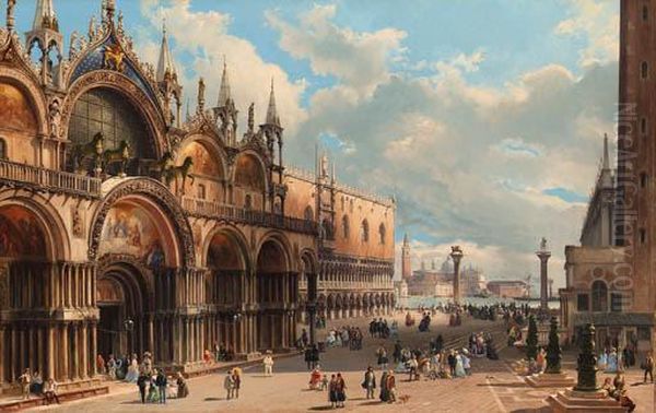 St. Mark's And The Doge's Palace, Venice Oil Painting by Carlo Grubacs