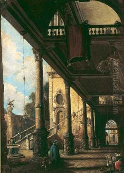 Caprice Architectural Oil Painting by Giovanni Grubacs