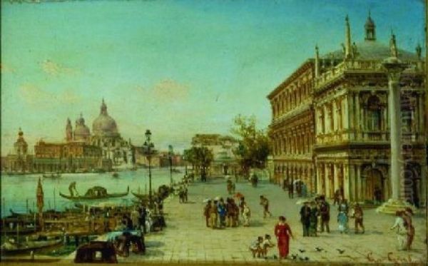 Riva Degli Schiavoni, Venezia Oil Painting by Giovanni Grubacs