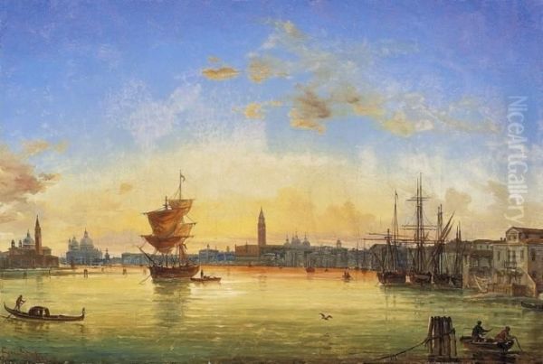 Venice In Twilight Oil Painting by Giovanni Grubacs