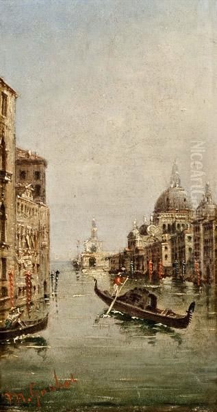 Ansicht Von Venedig Mit Der Kirche Santa Maria Della Salute Oil Painting by Giovanni Grubacs