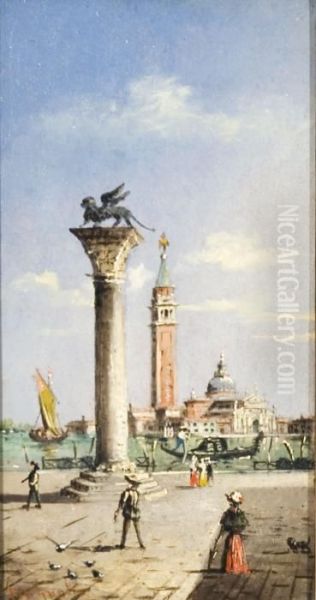 Venezia, Passeggio A San Marco Oil Painting by Giovanni Grubacs