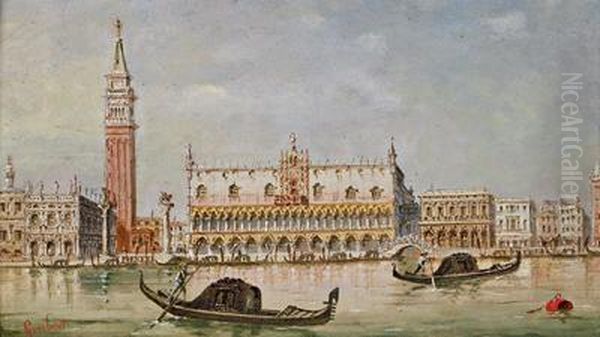 Veduta Del Palazzo Ducale A Venezia Oil Painting by Giovanni Grubacs