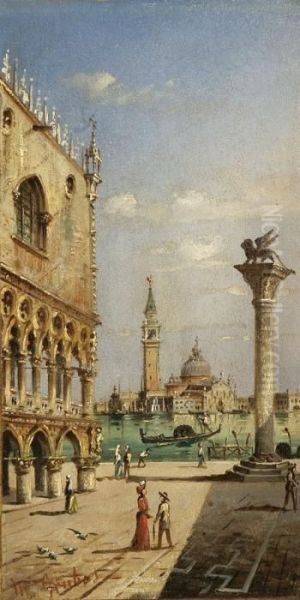 Due Vedute Di Venezia Oil Painting by Giovanni Grubacs