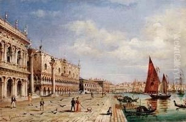 Piazzetta S. Marco Oil Painting by Giovanni Grubacs