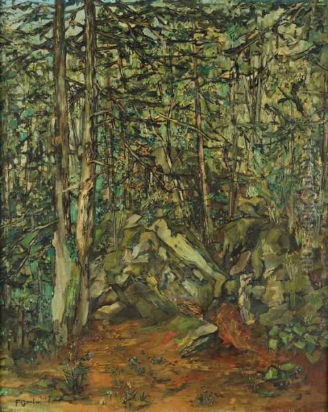 Sous Bois, La Foret De Fontainebleau Oil Painting by Francis Gruber