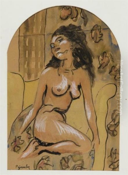 Seated Nude Oil Painting by Francis Gruber