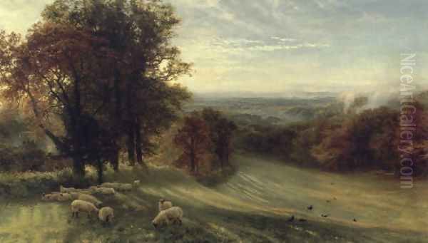 Autumn Morning Oil Painting by George Vicat Cole