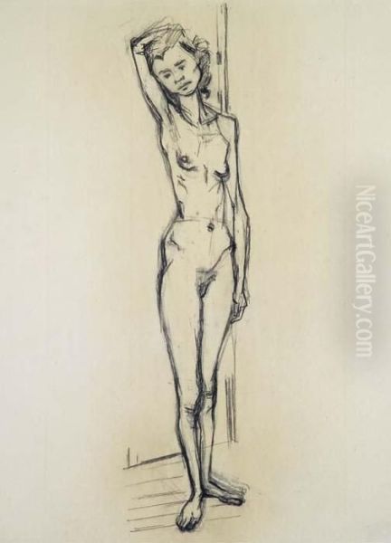 Femme Nue Debout Oil Painting by Francis Gruber