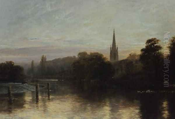 Great Marlow Oil Painting by George Vicat Cole